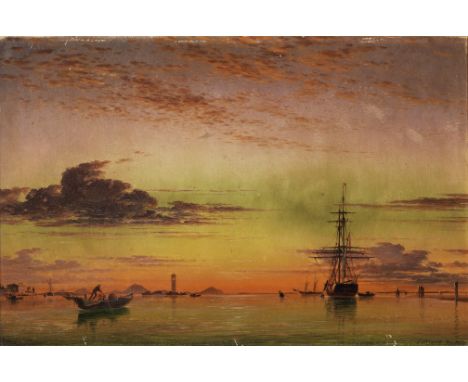 Edward William Cooke, RA (British, 1811-1880)Sunset on the Lagune of Venice - San Giorgio in Alga &amp; the Euganean Hills in
