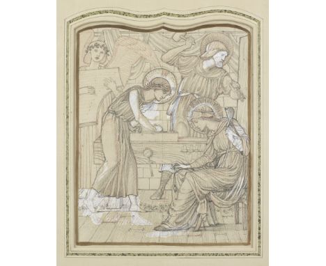Sir Edward Coley Burne-Jones, Bt., ARA, RWS (British, 1833-1898)Christ in the carpenter's shop; The Baptism of Christ: two de