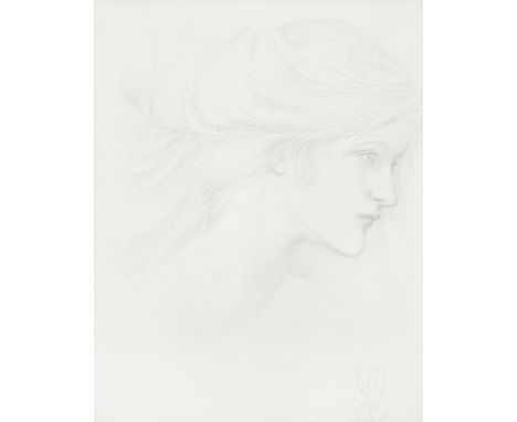 Sir Edward Coley Burne-Jones, Bt., ARA, RWS (British, 1833-1898)Study for An Untold Dream signed, inscribed and dated 'EB-J/1