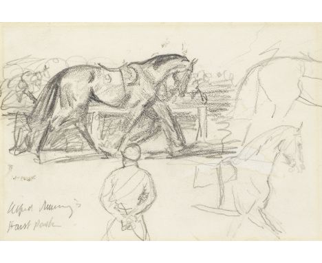 Sir Alfred James Munnings, PRA, RWS (British, 1878-1959)Hurst Park signed and inscribed 'Alfred Munnings/Hurst Park' (lower l