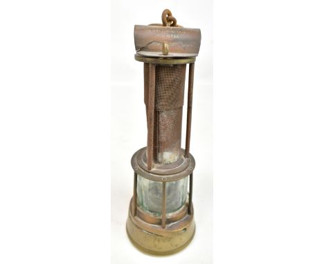 W H HALL &amp; COOKE OF BIRMINGHAM; a Clanny-type miner's flame safety lamp, standard manufacturer's mark to top, height excl
