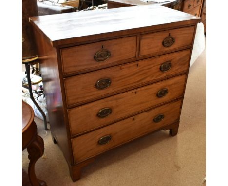 A 19th century mahogany chest of two short over three long drawers on ogee bracket feet 108 x 104.5cm.Additional InformationT