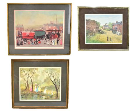 HELEN LAYFIELD BRADLEY (1900-1979); two pencil signed prints including 'Big Bertha', largest example 48 x 61.5cm, also a Tom 