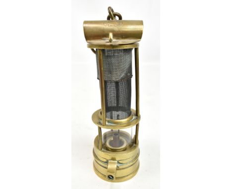 LAIDLER OF DURHAM; an early 20th century three bar Clanny-type frame safety lamp with stamped manufacturer's mark, height exc