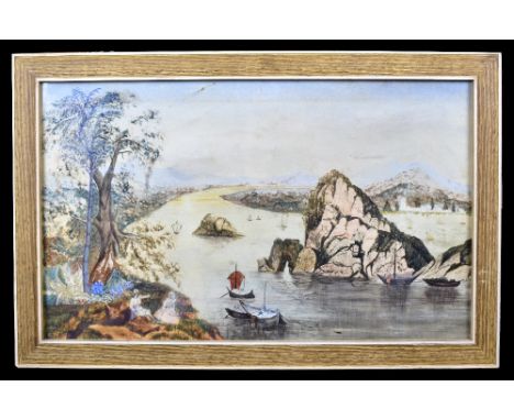 COLONIAL SCHOOL (19TH CENTURY); watercolour, 'Eastern River', 26 x 44.5cm, framed and glazed.

It has been suggested that thi
