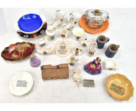 GOSS; a collection of assorted crested china and further Goss to include Parian model of an imp, hand painted figurine 'Edith