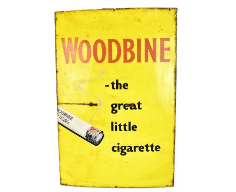 An original advertising enamelled sign, 'Woodbine the Great Little Cigarette', height 92cm, width 61cm.Additional Information