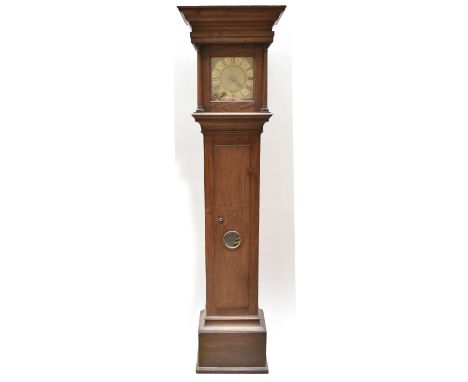 ROGERS OF LEOMINSTER; a 19th century oak cased longcase clock, the brass dial set with Roman numerials (missing hour hand) fl