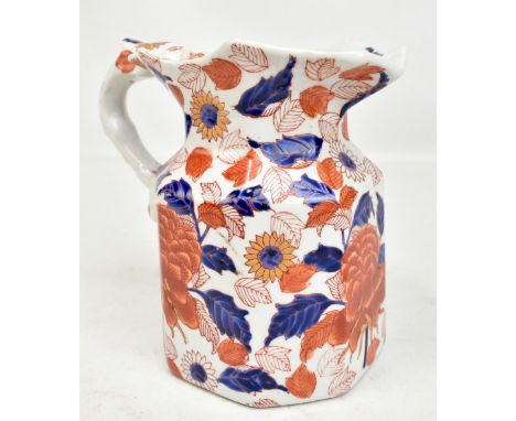 An early 20th century Victoria ironstone stoneware Imari pallet floral decorated jug with printed mark to base, height 20cm.A