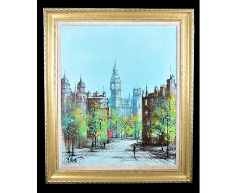 R FOLLAND; oil on canvas, 'Morning in Whitehall', signed lower left, 60.5 x 49.5cm. (D)Additional InformationFrame measures 7