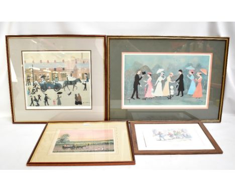 HELEN LAYFIELD BRADLEY (1900 - 1979); three pencil signed prints including 'Summer', largest 33 x 52.5cm, framed and glazed, 