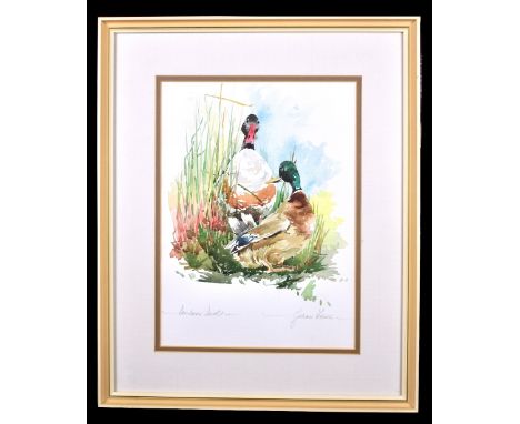 GILLIAN FRENCH; watercolour, 'Dunham Ducks', signed and titled in pencil, 32.5 x 24cm, framed and glazed. (D)Additional Infor