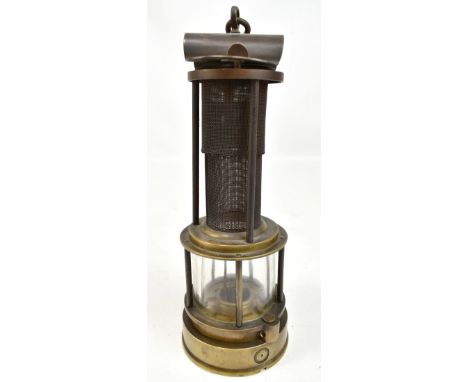 A late 19th century five bar Clanny-type miner's safety lamp in the style of Joseph Cooke of Birmingham, circa 1890, No.60 bu