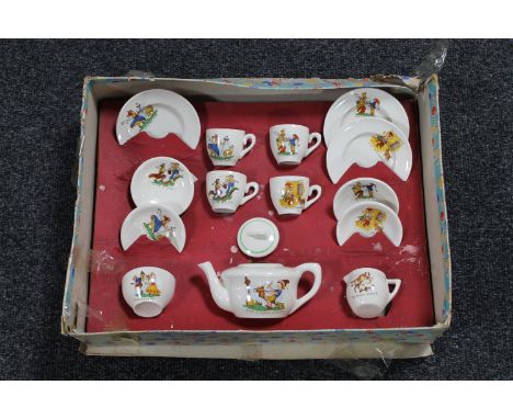 A boxed mid 20th century child's nursery rhyme tea service