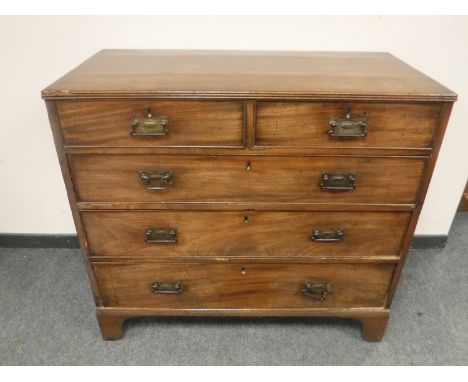 An early Victorian mahogany chest of five drawers on bracket feet, width 104 cm 