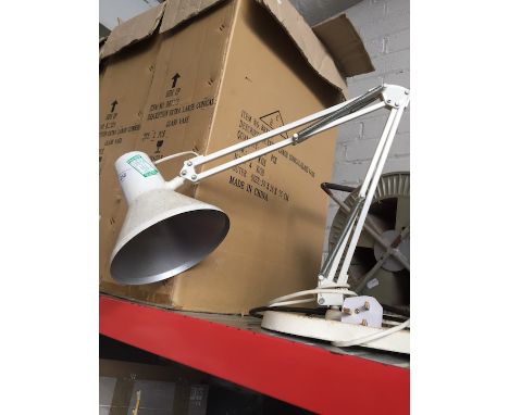 A white angle poise lamp  