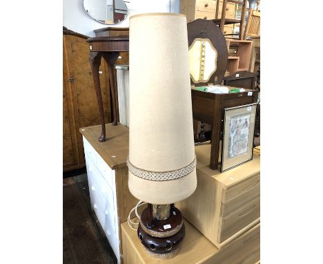 A large West German floor lamp and shade, height 124cm.  