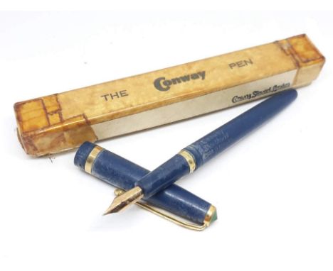 A Conway Shorthand fountain pen with 14ct gold nib and box.  