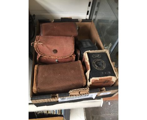 Box of vintage cameras  