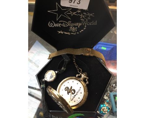 A Disney World boxed pocket watch together with Smiths and Rotary ladies wristwatches  