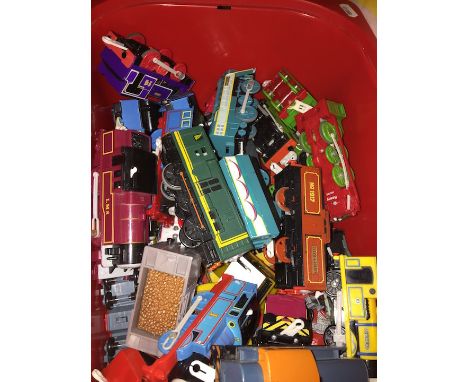 A box of Thomas The Tank Engine Tomy engines etc  