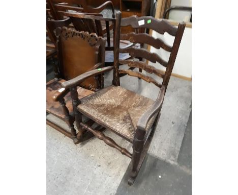 Ladder back rocking chair  
