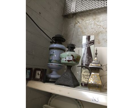 Two oil lamp bases etc.  