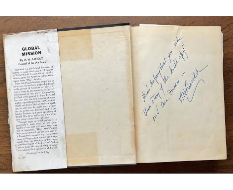 H H Arnold- Global Mission. First Edition Multi-Signed Hardback Book. H H Arnold (General of the Air Force) Signed on first p