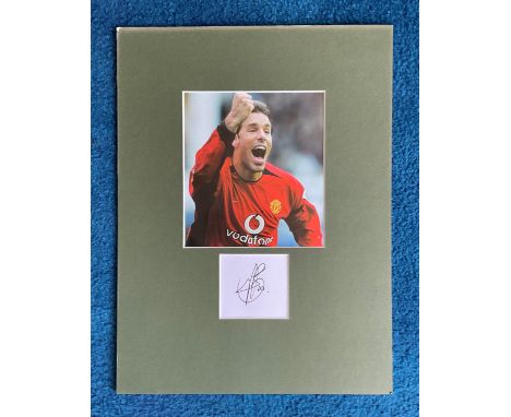 Football Ruud van Nistelrooy 16x12 Manchester United mounted signature piece includes signed white card and unsigned colour p