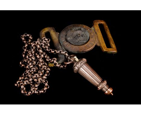 A rare Victorian silver policeman's whistle by J &amp; Co, the fluted and leaf scroll case with push button release for whist