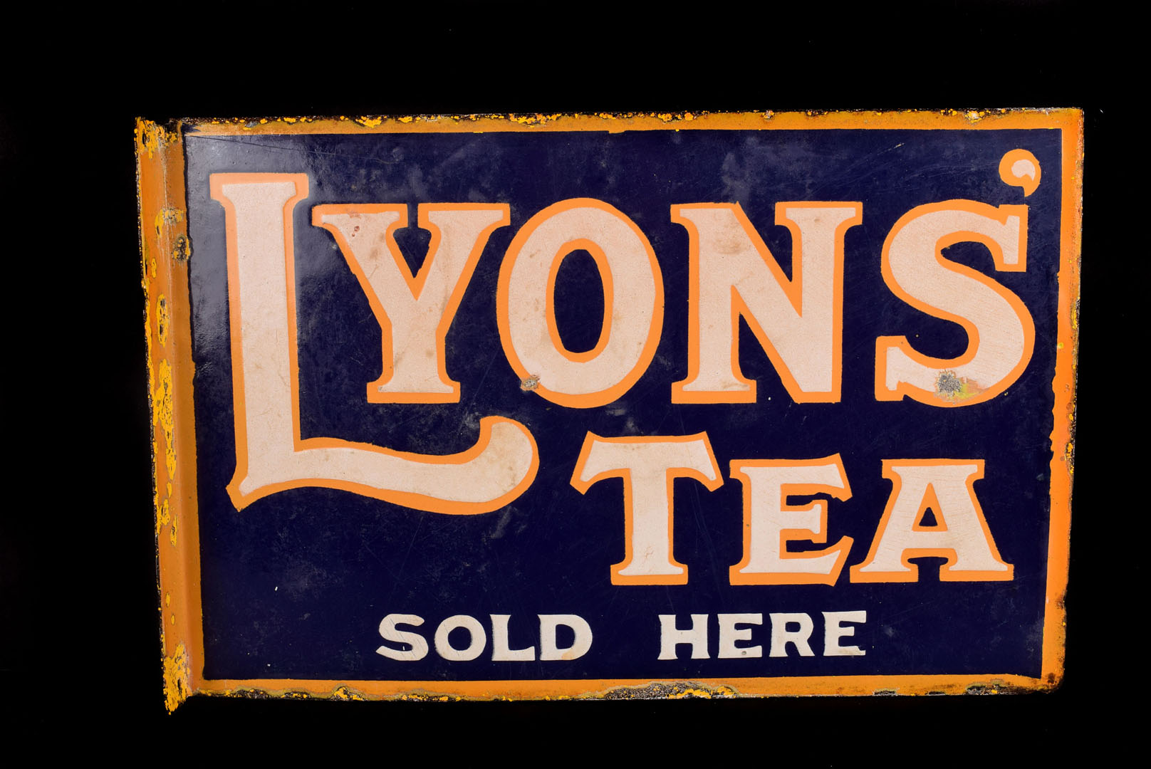 A vintage metal and enamel advertising shop sign for Lyons Tea ...