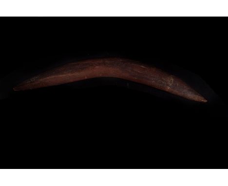 An Aboriginal hunting boomerang, the carved weapon, with pointed ends