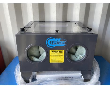 Switzer Sand blaster shot blasting machine. New never used.All tools are sold as seen and untested.  Please note this lot has