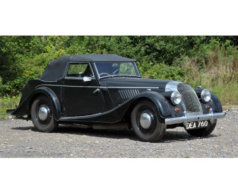 1948 Morgan 4/4 Coupe. Registration number: DEA 760. Mileage showing: 39,623. Being sold as part of a local deceased estate. 