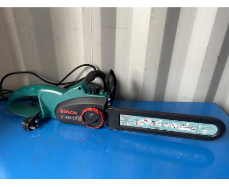 Bosch 40-17 S AKE 1700w electric chain saw. All tools are sold as seen and untested.  Please note this lot has the standard E