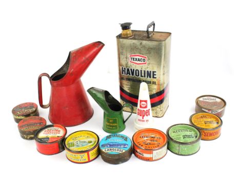 Selection of Automobilia garage items to include: 2 x Shell Oil Super Oil Fillers. Large Shell Oil Petrol pouring can. Small 