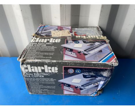 Clarke 33mm electric tile cutter. All tools are sold as seen and untested.  Please note this lot has the standard Ewbank's st