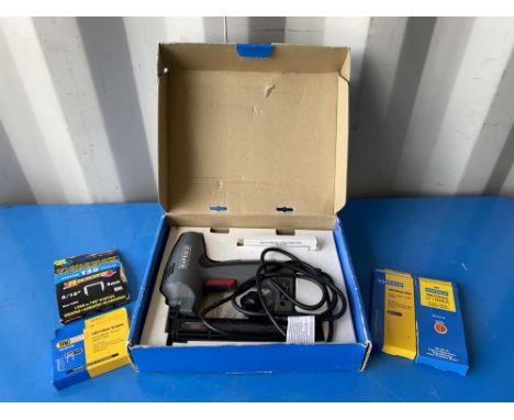 Rapesco Pro 181 EL electric nail gun with spare nails included. All tools are sold as seen and untested.  Please note this lo