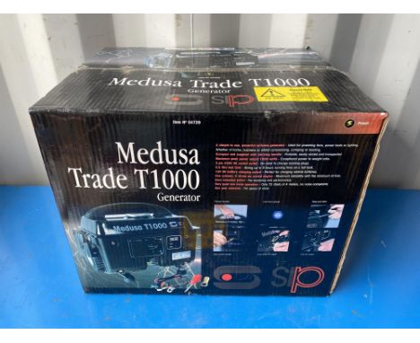 Medusa T1000 240v Petrol generator.  New in box.  All tools are sold as seen and untested.  All tools are sold as seen and un