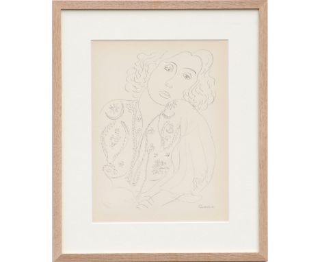 HENRI MATISSE, 'Portrait d'une Femme I13', collotype 1943, limited edition 950, numbered justification page verso, 25cm x 32c
