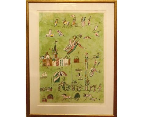 MADELINE PYK (Swedish,b.1934), 'Slussen', lithograph, hand signed and numbered 19/980, 72cm x 50cm, framed and glazed.(Subjec