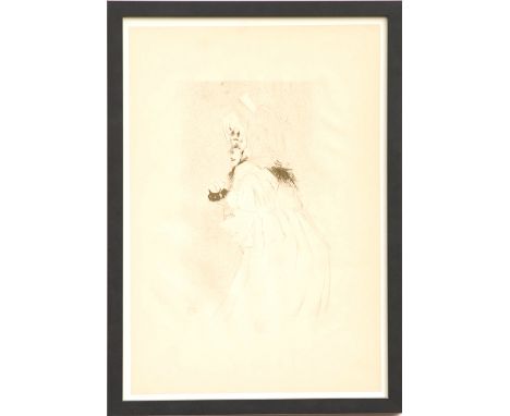 HENRI TOULOUSE LAUTREC, 'Miss May Belfort', original lithograph 1948, printed by Mourlot, 36cm x 52cm, framed and glazed.