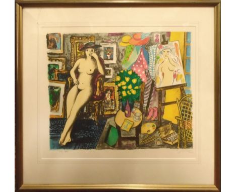 LENNART JIRLOW (Swedish,b.1936), 'Model in the Studio', lithograph, hand signed and numbered 176/280, with Mourlot blindstamp