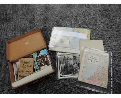 A collection of Ephemera including Military Ordnance Survey Maps small scale 1923, Map Kew Garden 1946, Foreign Bank Notes, W