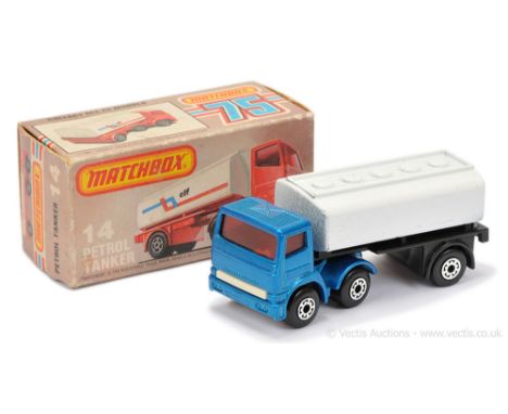 Superfast 14c Leyland Petrol Tanker FACTORY PRE-PRODUCTION COLOUR TRIAL - metallic blue tractor unit with dark amber windows,