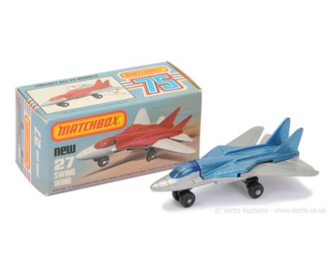 Matchbox Superfast 27c Swing Wing Jet FACTORY PRE-PRODUCTION COLOUR TRIAL - metallic blue upper fuselage, metallic silver low