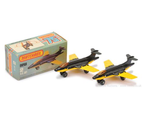 Matchbox Superfast 2 x 2d S-2 Jet (Blackburn Buccaneer) - both are gloss black upper fuselage, yellow lower fuselage &amp; fo