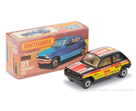 Matchbox Superfast 21c Renault 5TL twin pack factory Pre-production colour trial - gloss black body with yellow, red &amp; wh