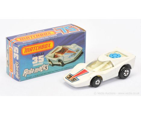 Matchbox Superfast 35b Fandango MADE IN BRAZIL ISSUE - white body with racing number 35 nose label, clear windows, ivory inte