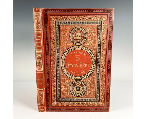 Havane cover volume from Hetzel's French edition Aux Initiales Dorees, JV, Voyages Extraordinaires by writer Jules Verne. It 